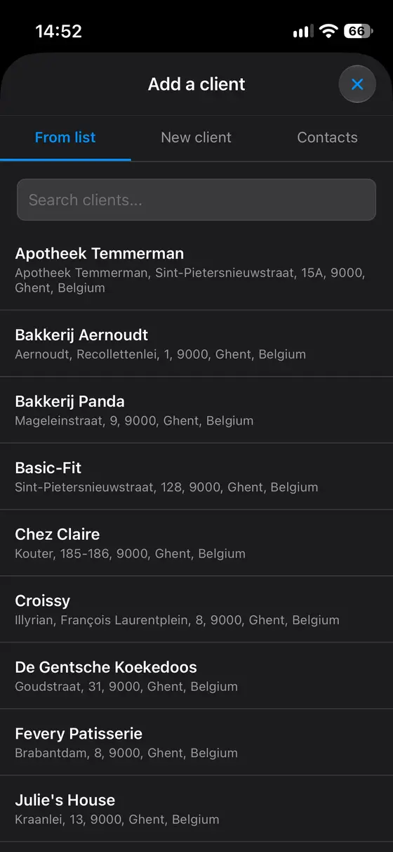 A client from your contacts, one tap