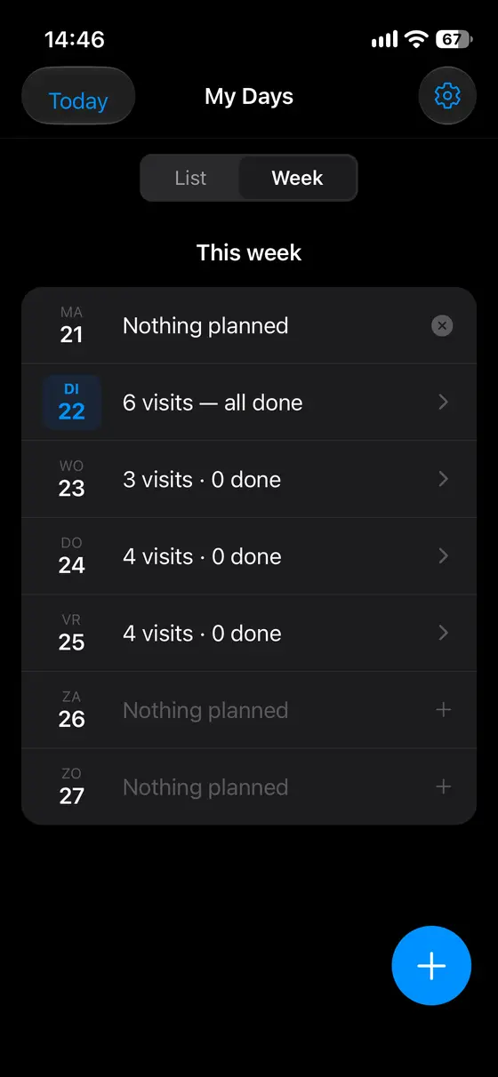 Plan the whole week